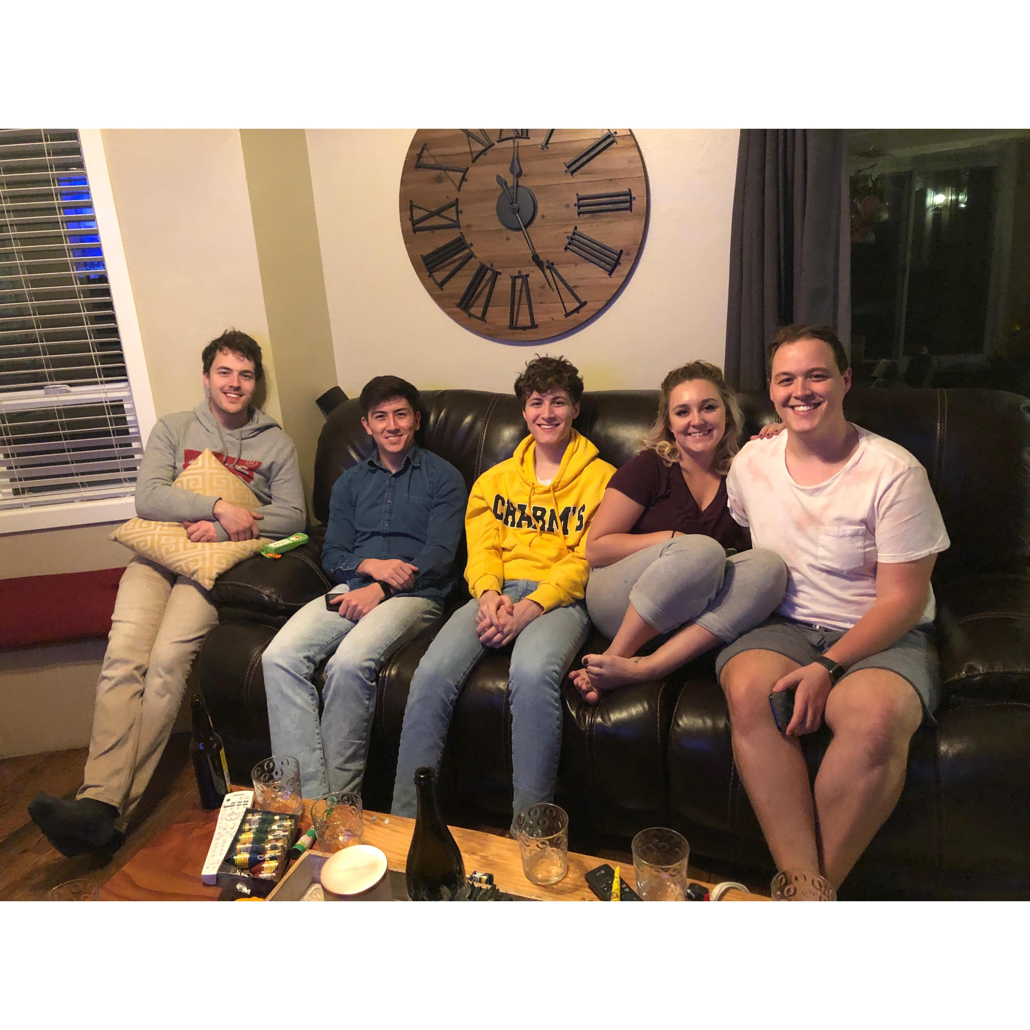 New Years eve with Jacob, Patrick and Carter. Patrick and Carter are Logan's Groomsmen!