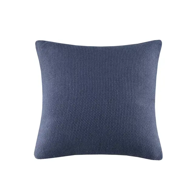 INK+IVY II Bree Knit Square Throw Pillow Cover in Blue