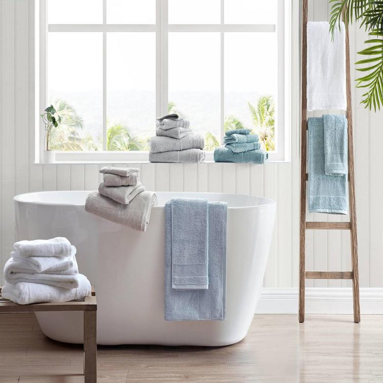 Tommy Bahama Island Retreat 2-Piece White Cotton Bath Towel Set
