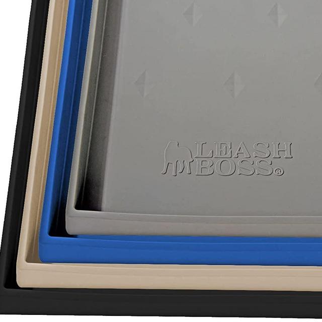 Leashboss Splash Mat Dog Food Mat with Tall Lip, M/L (20"x13"), XL (25”x17”) or XXL (30"x22") Dog Bowl Mat for Food and Water, Non Slip Waterproof Silicone Pet Food Mat for Dogs and Cats