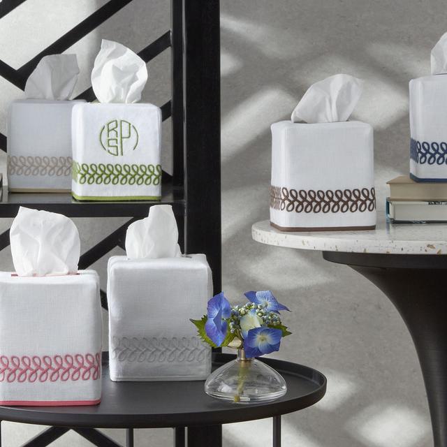 Matouk Astor Braid Tissue Box Cover
