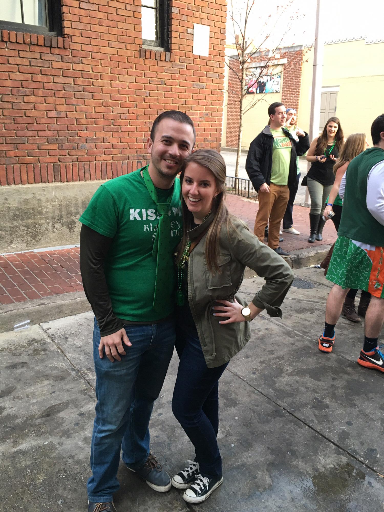 Our first photo together, St. Patrick’s Day 2016