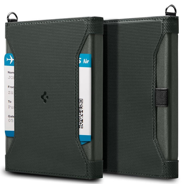 Spigen Life for Passport Card Cover Holder with RFID Blocking Technology Wallet Travel Documents Organizer Protector Accessories, SIM Card Pin Included