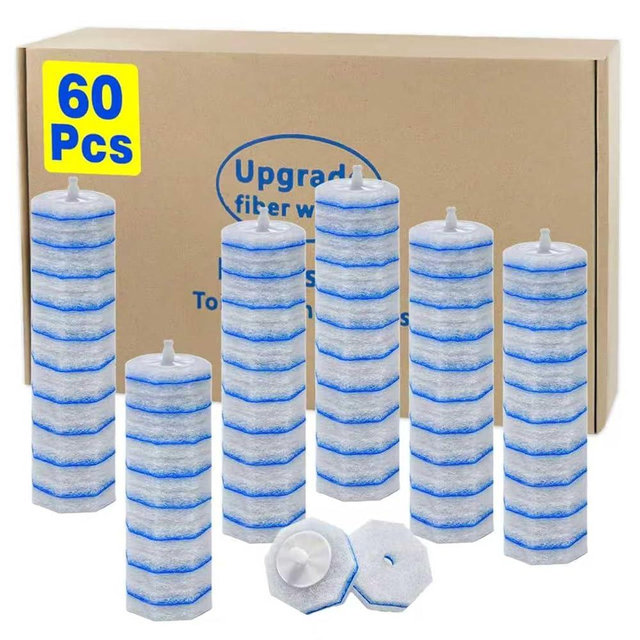 60pcs Disposable Toilet Wand Refills for Clorox,Replacement Brush Heads Compatible With Most Toilet Wand Refill System,Upgrade Fiber Cleaner Heads for Closestool Cleaning.（not included brush rod）