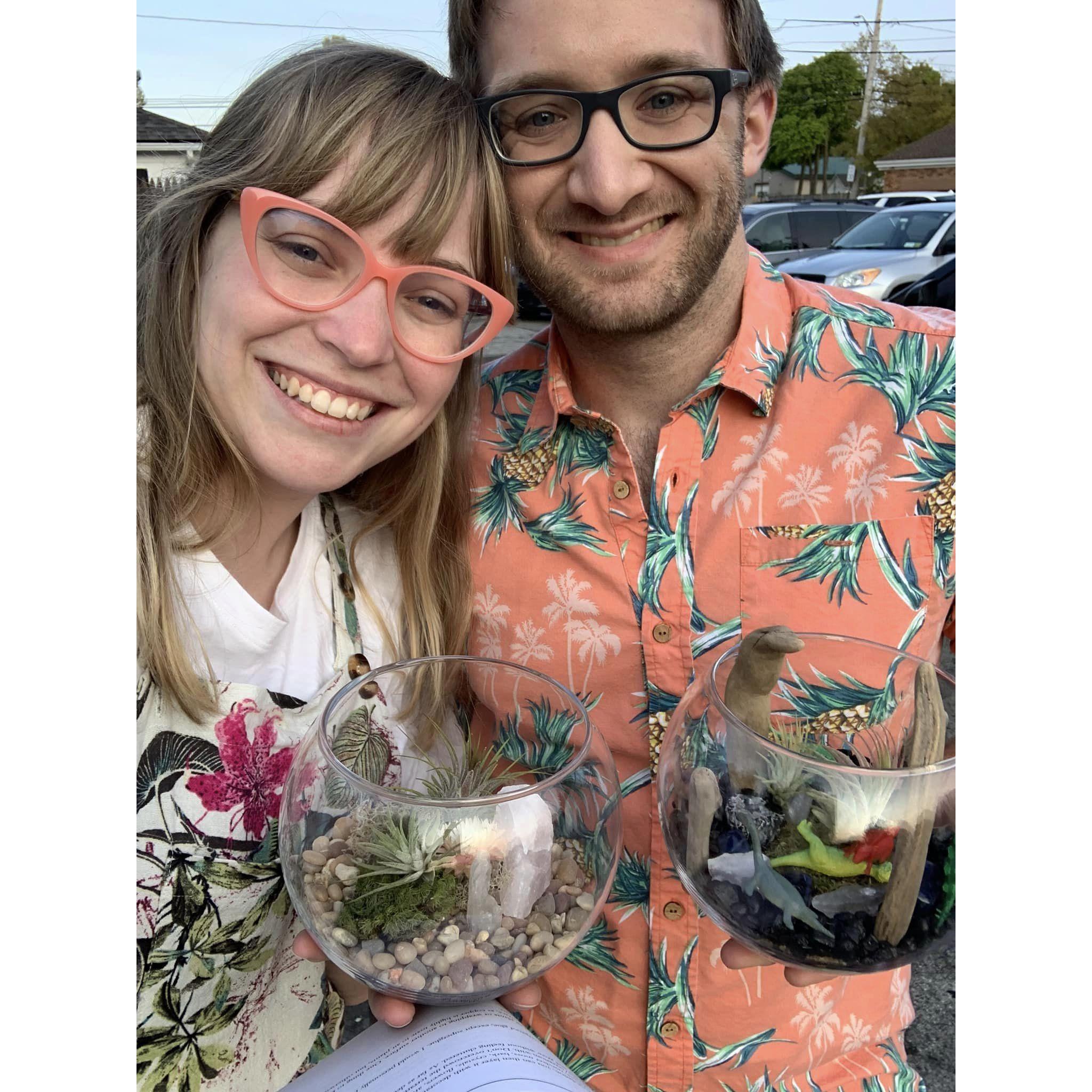 2nd anniversary, we made terrariums.