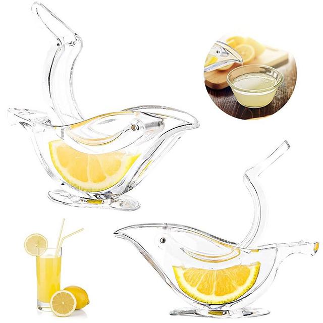 Lemon Squeezer Manual Lemon Juicer, Acrylic Bird Lemon Squeezer, Hand Citrus Juicer for Orange Lemon Lime Pomegranate (2 Pack)