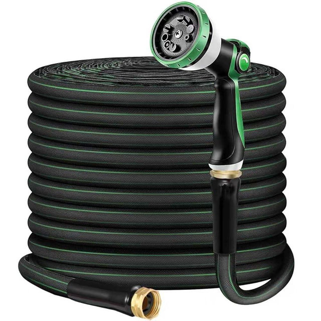 100FT Non-Expanding Garden Hose – Lightweight & Durable, Flexible, Burst-Resistant, Anti-Kink for Outdoor Use (Green)