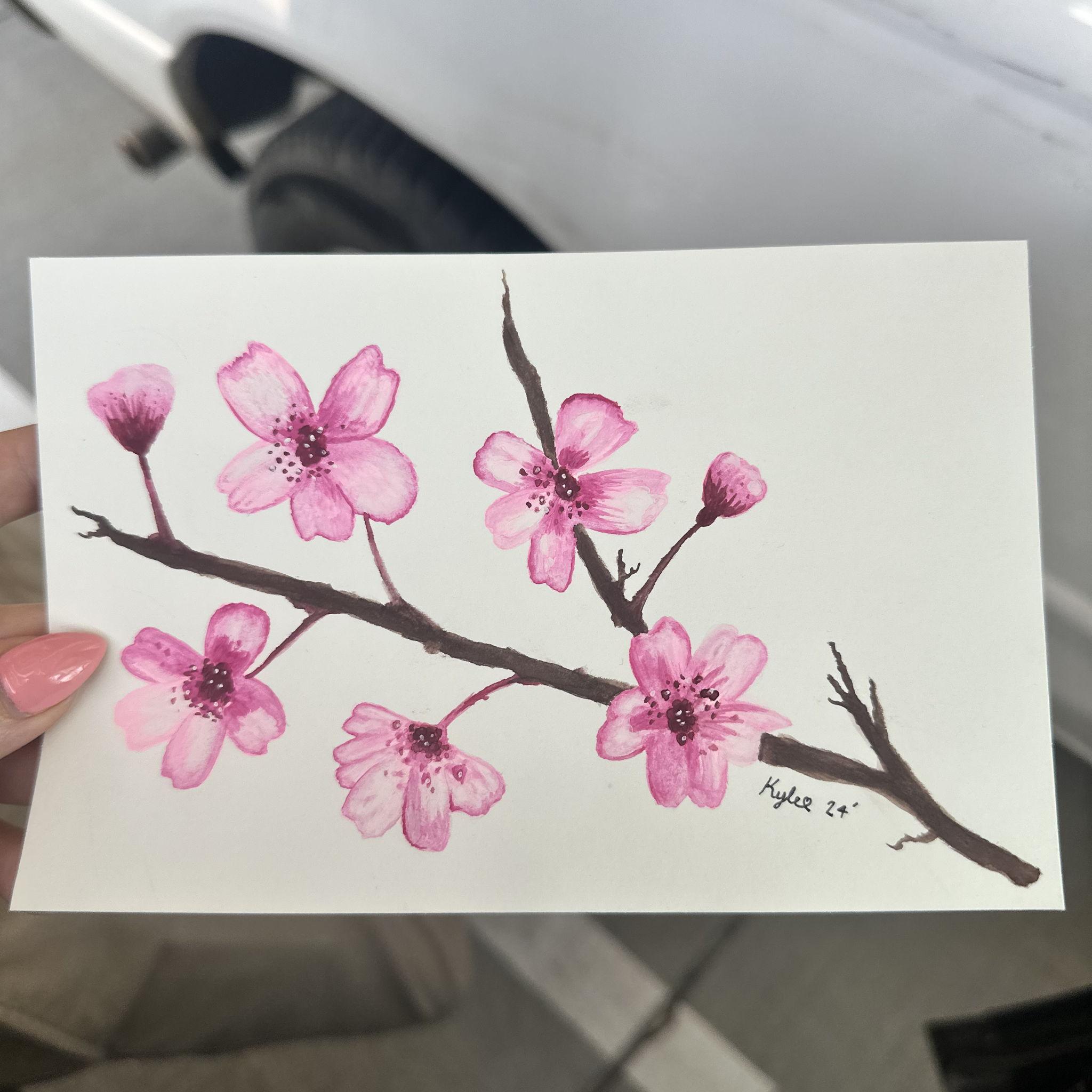 Kyle's artwork of Maddi's favorite flower