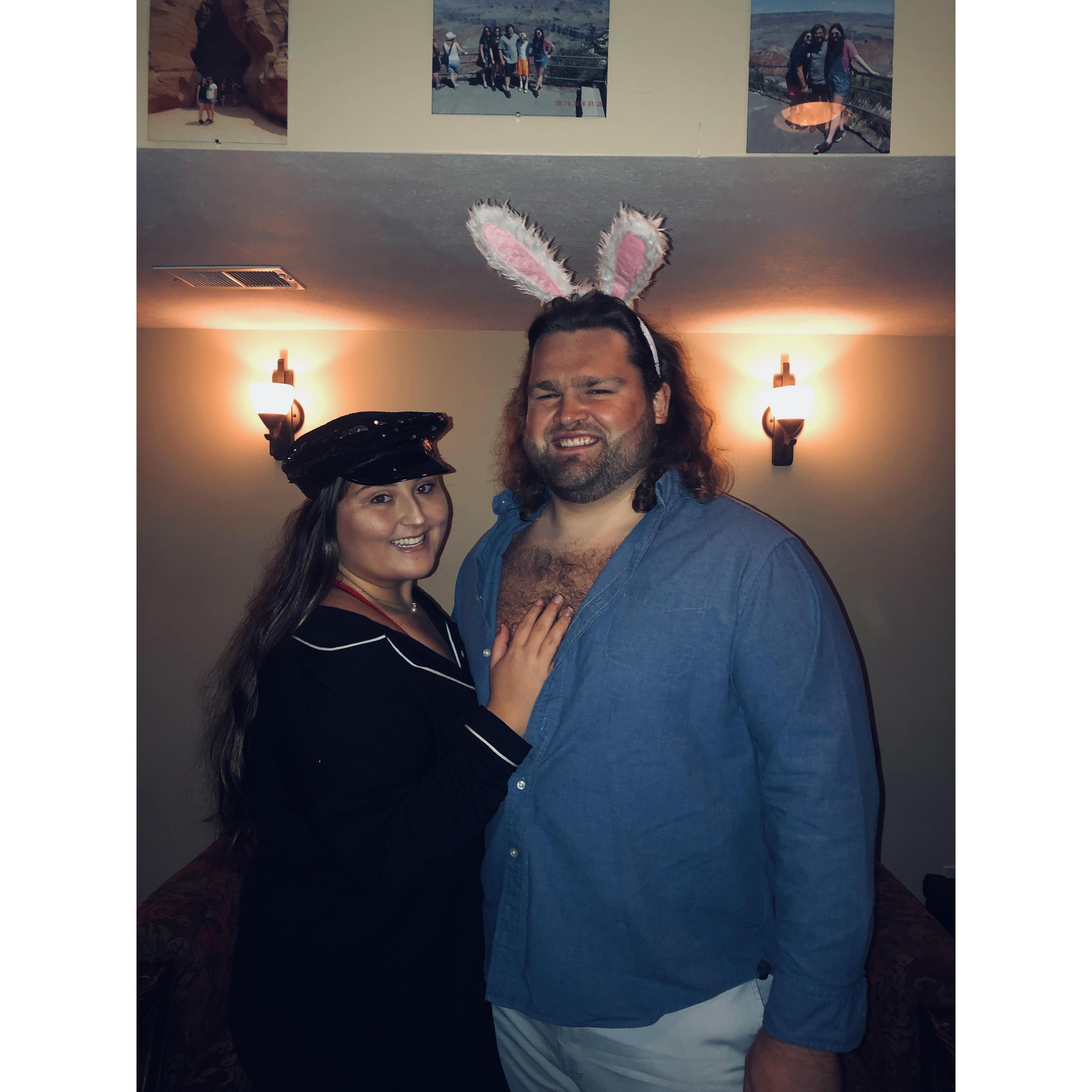 Hugh Hefner and Play Boy Bunny!! Halloween is our favorite time of the year!