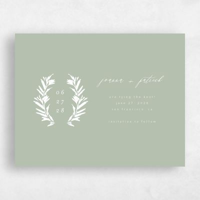 Green Wedding Save the Date - Callahan Wreath