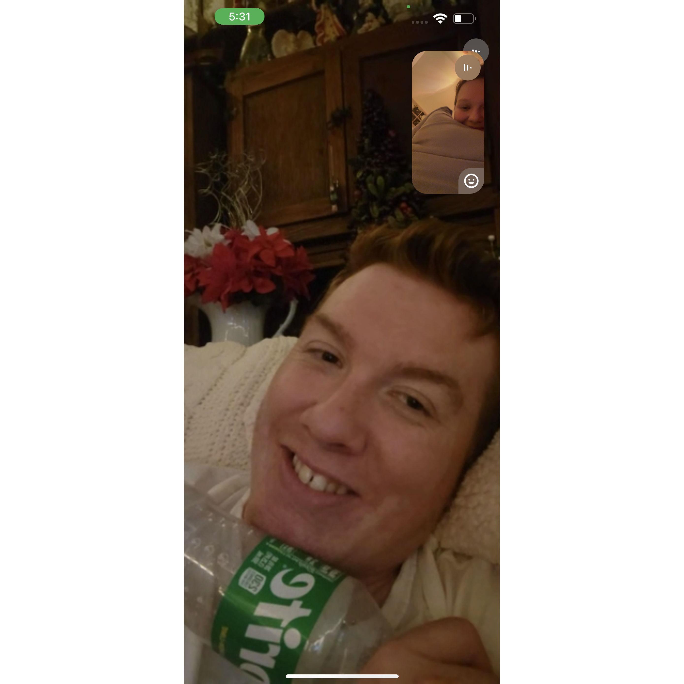 On Facetime while Jerrika was in Arkansas visiting family.