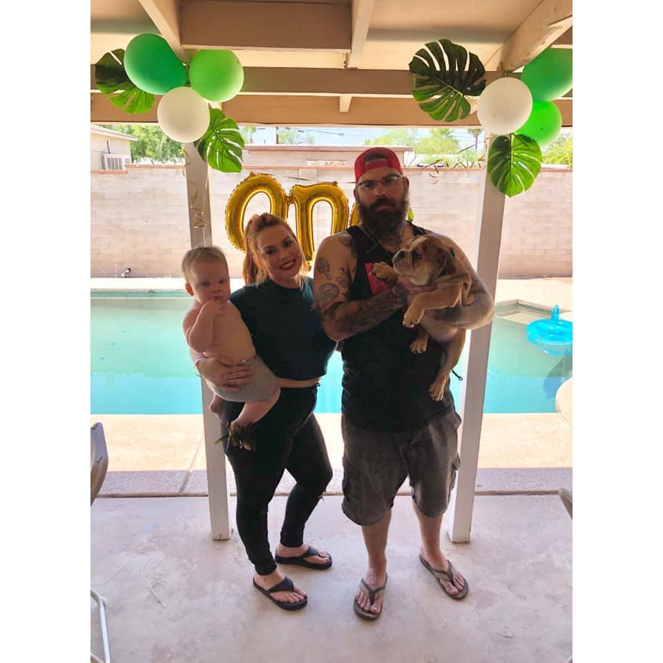 Bohdi's first birthday! It was 112 degrees that day.