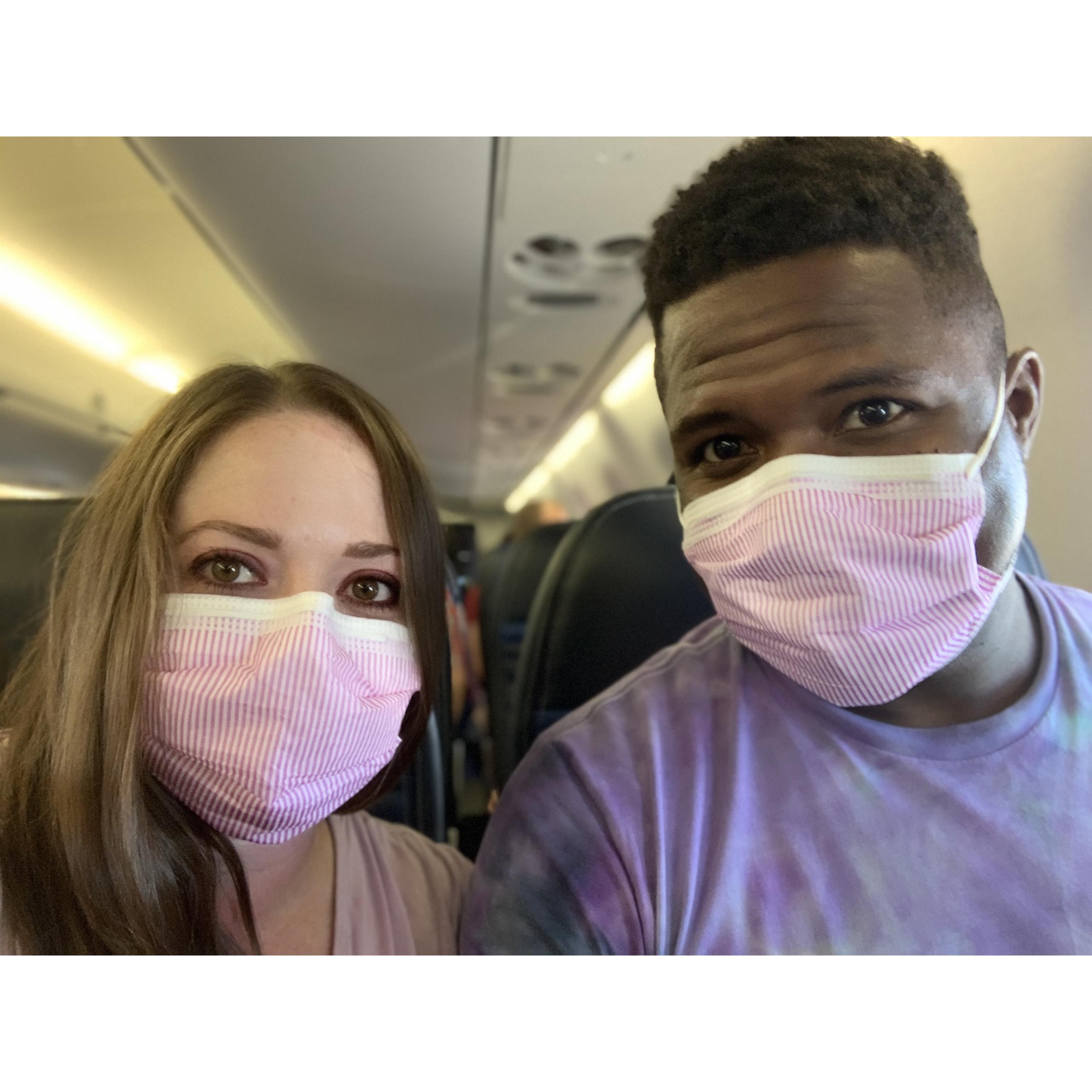 Josh's first time on a plane!! We were visiting the family in Colorado.