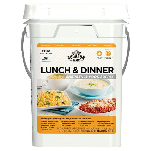 Augason Farms Lunch and Dinner Variety Pail Emergency Food Supply 4-Gallon Pail