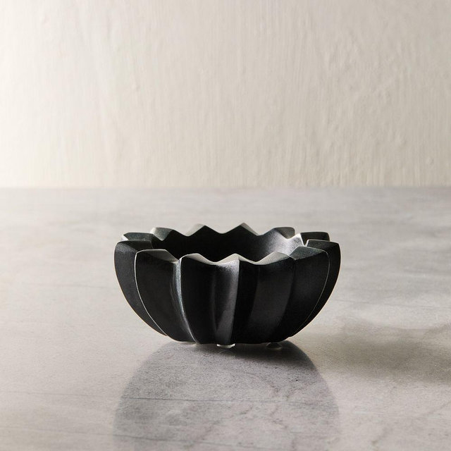 Damien Spike Marble Dip Bowl, Black