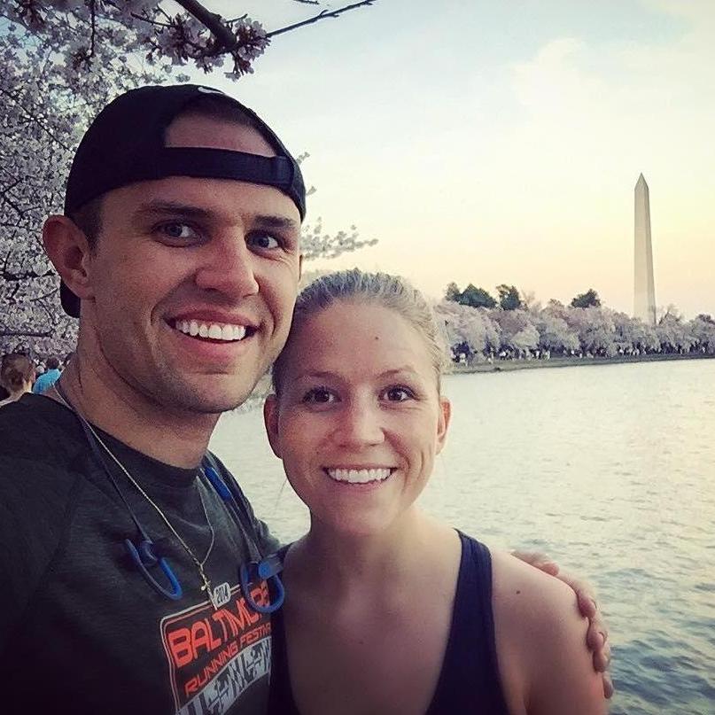 Running through the Cherry Blossoms together in Washington, DC.