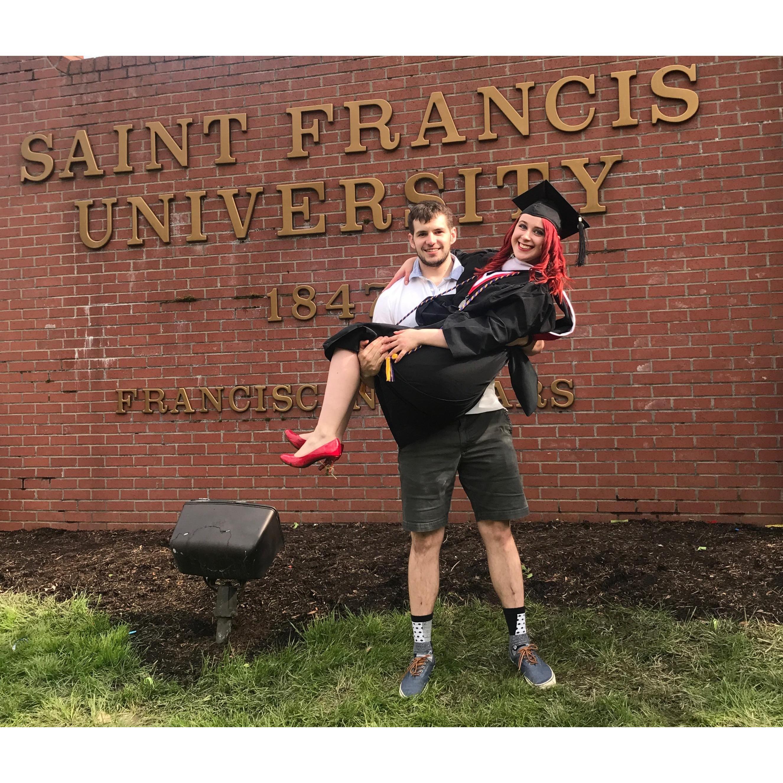 Kathryn's graduation from college with her bachelor's degree in 2017.