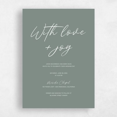 Basil, Green Wedding Invitation - Nahomi Classic