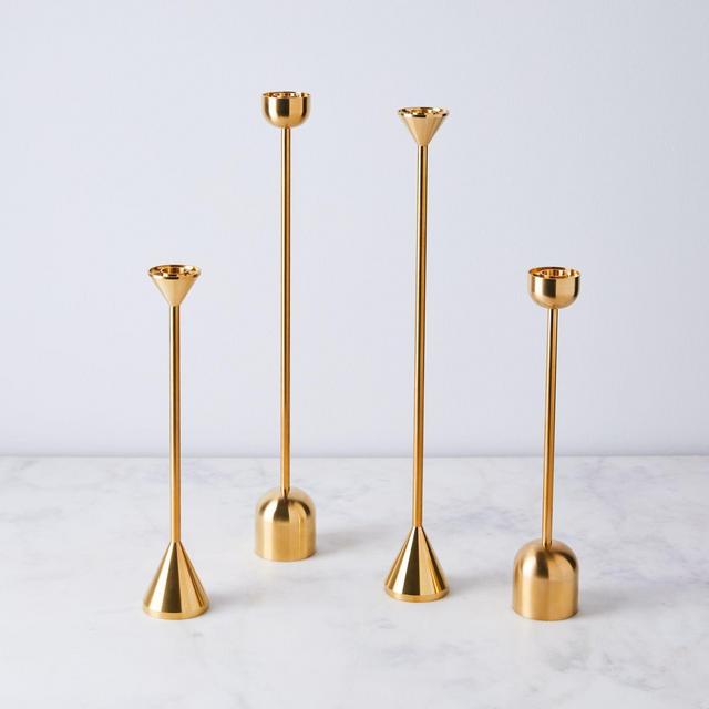 Brass Spindle Candle Holders
