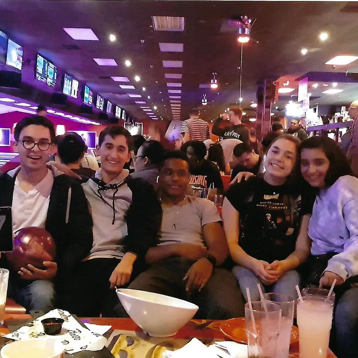 Bowling night 2019! Samuel, Ben, DJ, Stacy, and Harlie