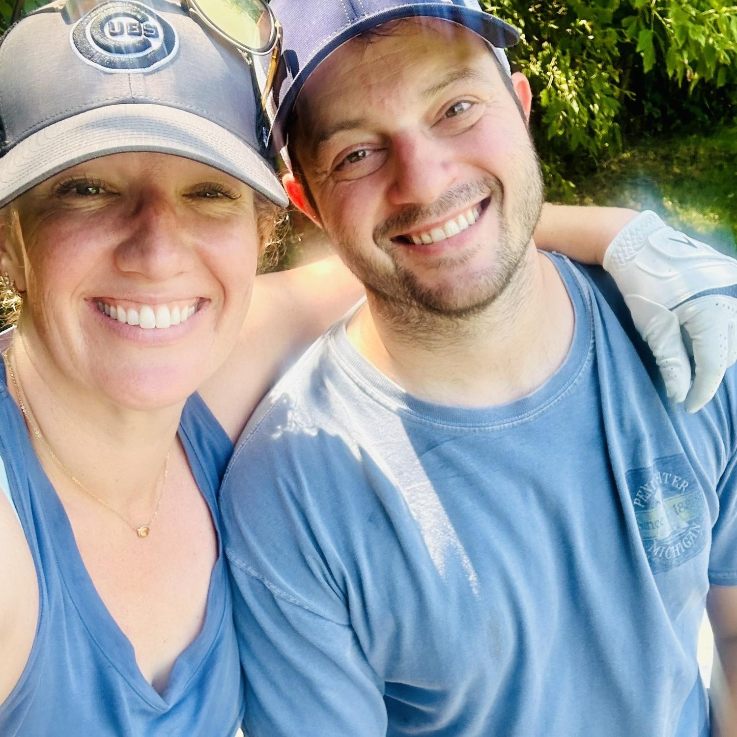 Trish gets unlimited free golf lessons from the most patient coach