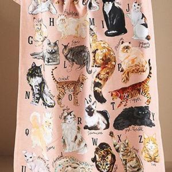 Cat Breeds A-Z Dish Towel