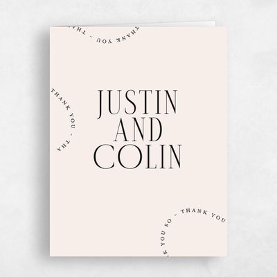 Beige Typography Wedding Thank You - Vence Portrait