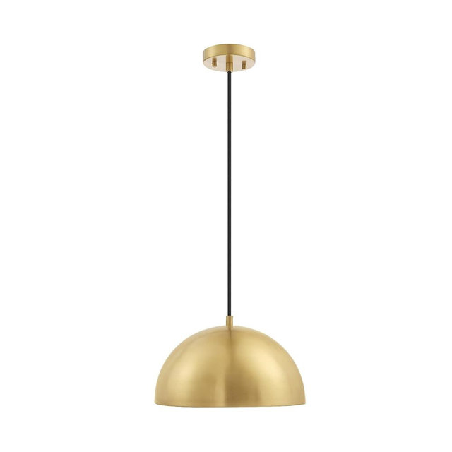 Globe Electric 65826 Hazel 1-Light Pendant Lighting, Matte Brass, Bulb Not Included