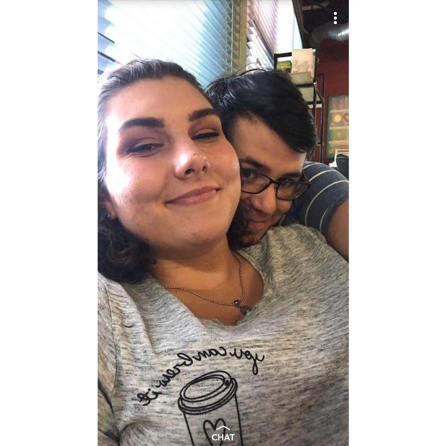 Met for lunch at Zach's work, Summer 2018