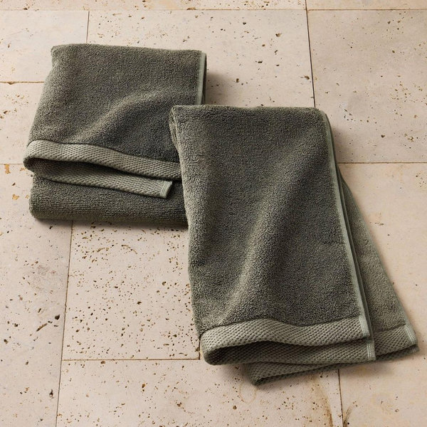 2pk Organic Hand Towel - Casaluna™ - Olive