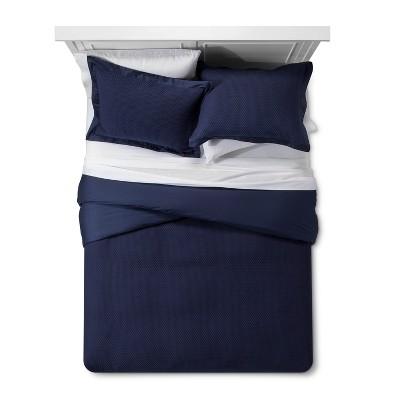 Navy Matelasse Duvet Cover Set (Full/Queen) - Fieldcrest®