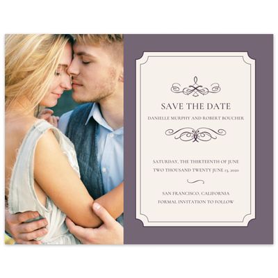 Purple Wedding Digital Save the Date - Malta Portrait
