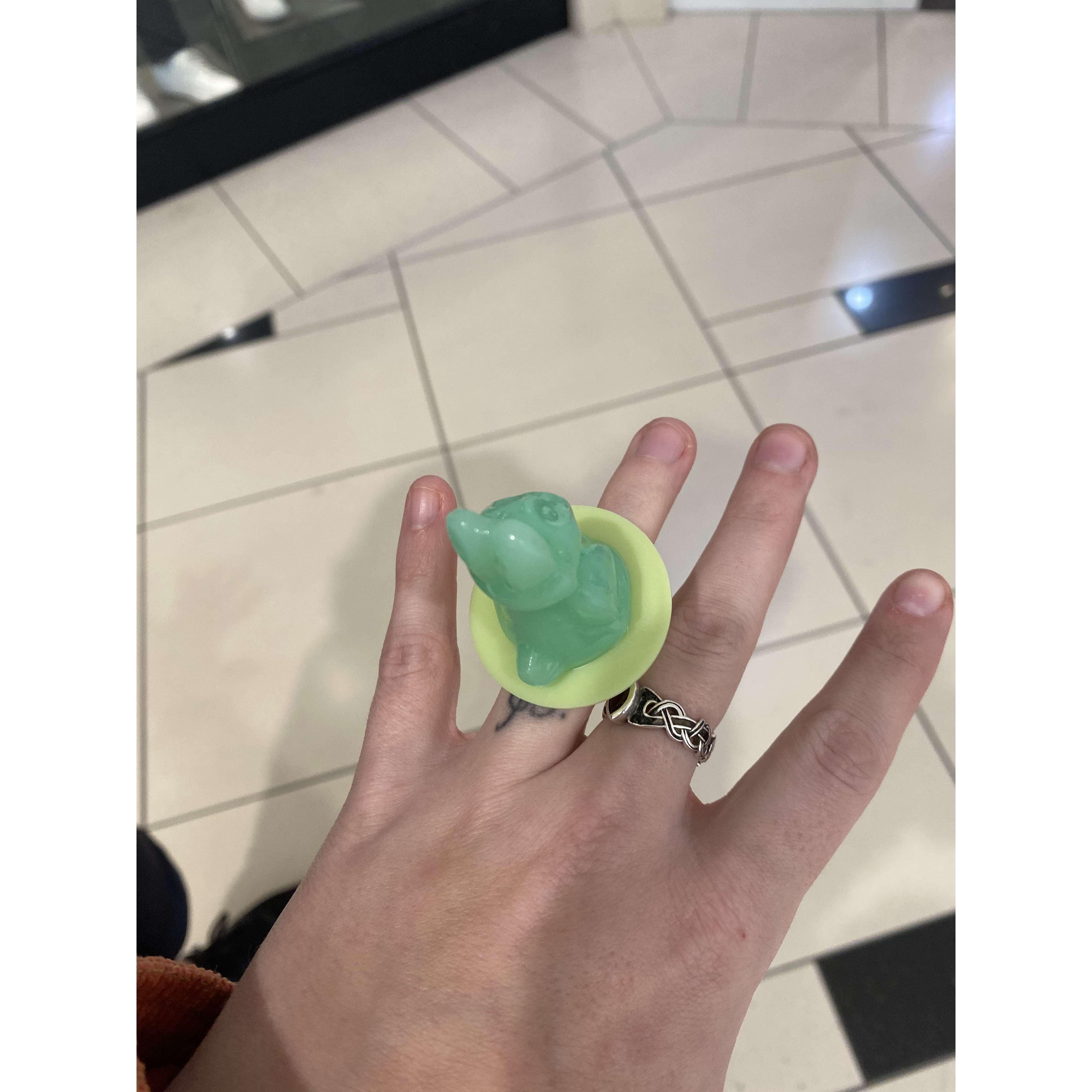 He "popped" the question with a ring pop at 12 oaks mall