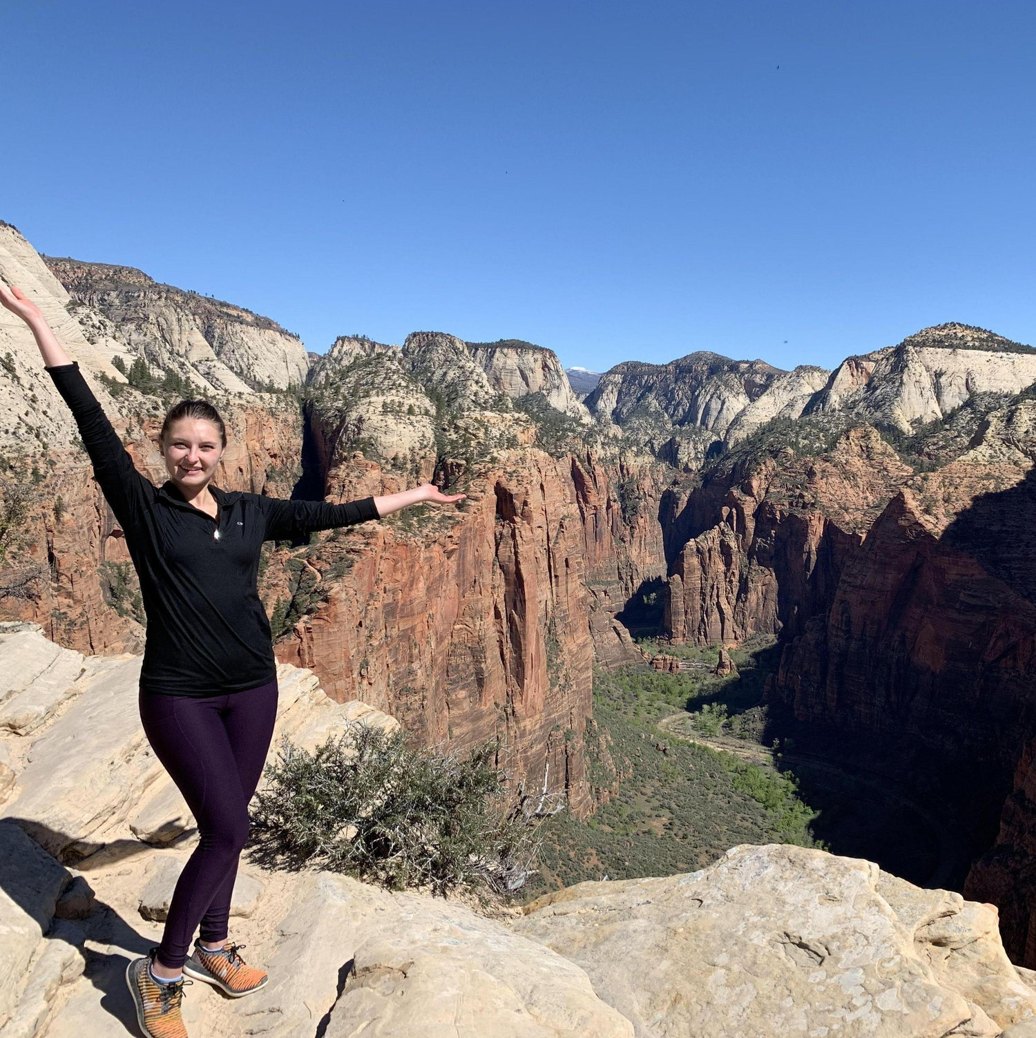 During Kristen's side quest from 2017 until 2022 she made her way to the top of Angel's Landing in Zion