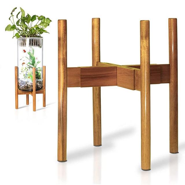 RainbleLand Acacia Hardwood Plant Stand, Excluding Planter Stand Pot, Mid Century Modern Plant Stands for Indoor Plants, Indoor Plant Stand fits 8 9 10 11 12 Inches Plant Pots, Plant Holder Stand