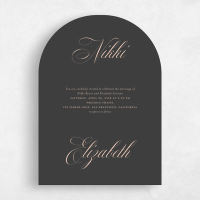 Black Arch Wedding Invitation - Thorn Portrait