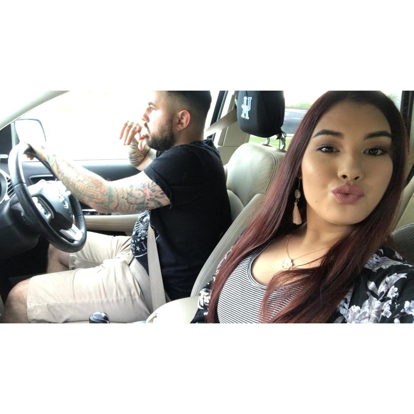 Since we're both adventurers, most of our bonding time is spent in car rides.