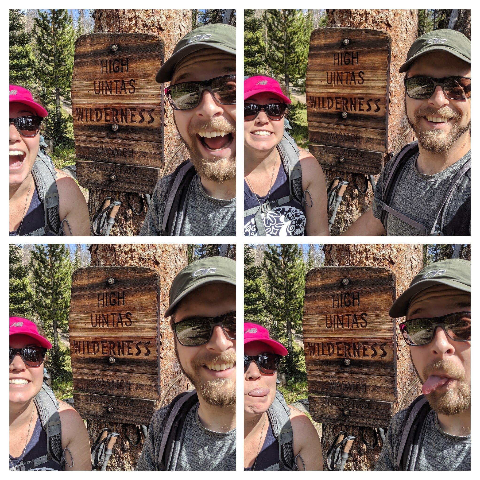 We take a lot of silly selfies when we backpack. Google Photos likes to make them into collages. This is one from Naturalist Basin which is Katelyn's favorite place they've been to.