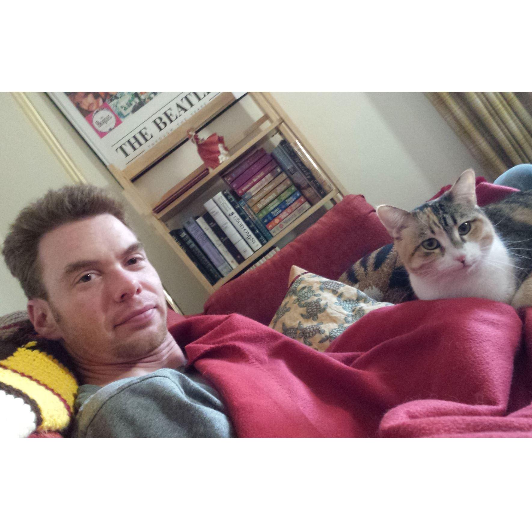 Clara's cats approve of Mike.