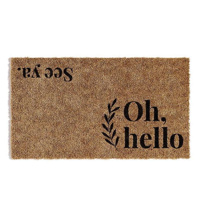 Barnyard Designs ‘Oh Hello, See Ya’ Doormat, Indoor/Outdoor Non-Slip Rug, Front Door Welcome Mat for Outside Porch Entrance, Home Entryway Farmhouse Decor, 30" x 17”