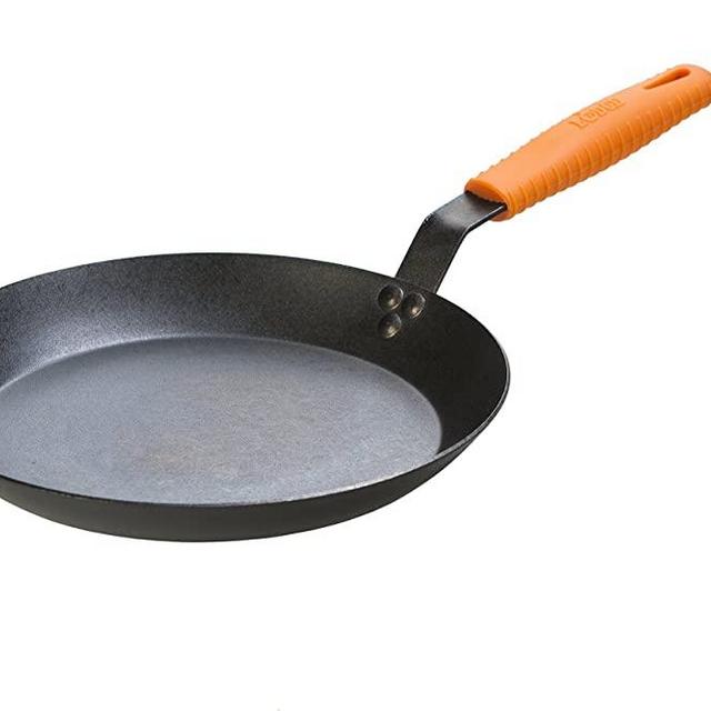 Lodge Manufacturing Company CRS12HH61 carbon steel skillet, 12-Inch, Black/Orange