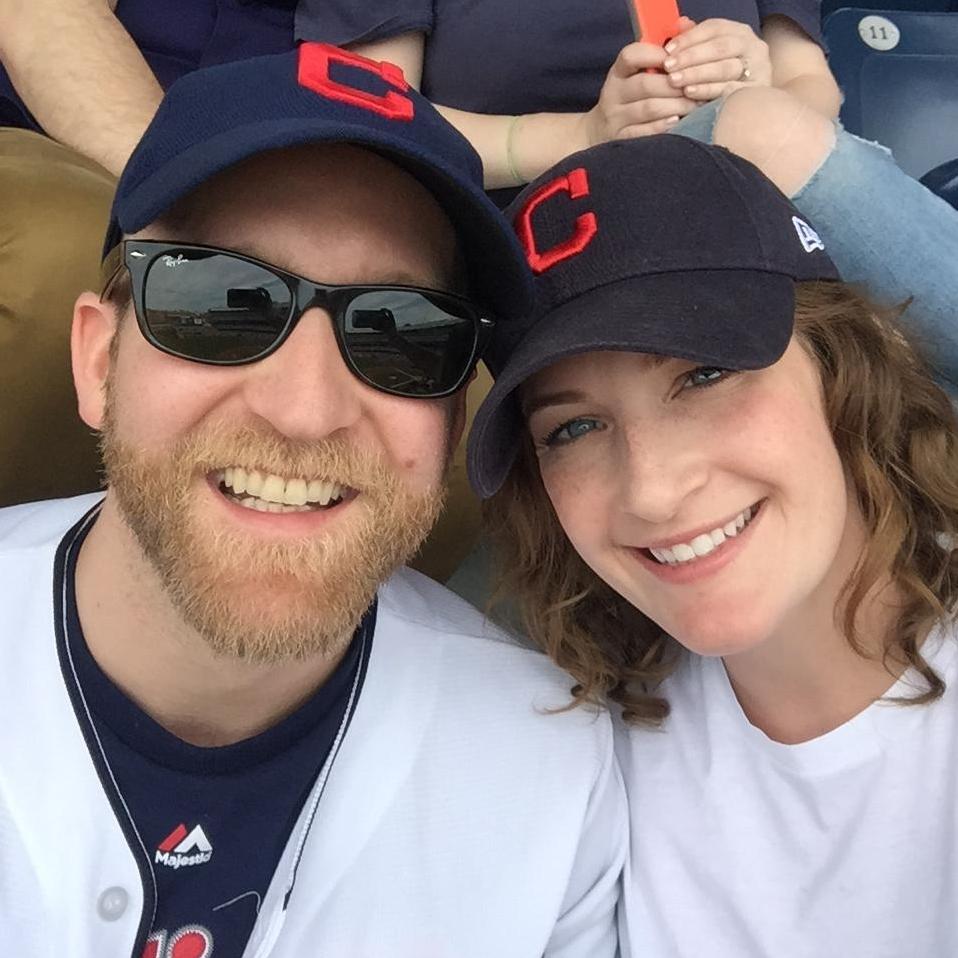 At a Cleveland Indians game.