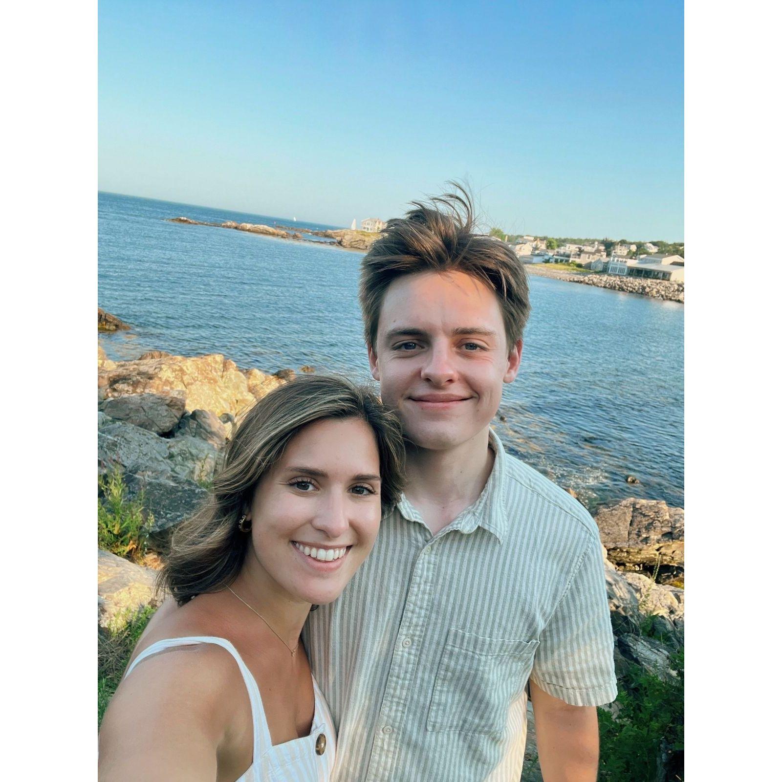 Ogunquit, ME (2022) in the same spot we ended up getting engaged (yes, Wil is wearing the same shirt)