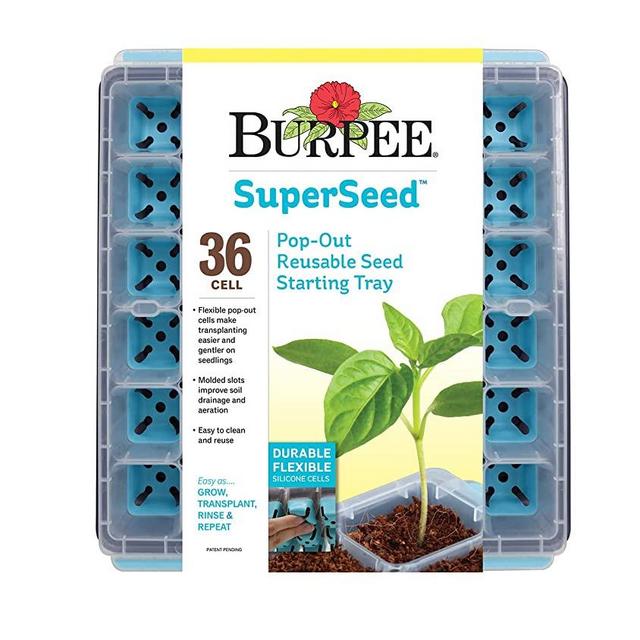 Burpee SuperSeed Seed Starting Tray | 36 Cell Reusable Seed Starter Tray | for Starting Vegetable, Flower & Herb Seeds | Indoor Grow Kit for Plant Seedlings | for Germination Success
