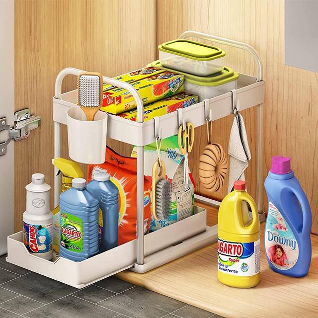 PXRAcK Under Sink Organizers and Storage, 2-Tier Sliding Under