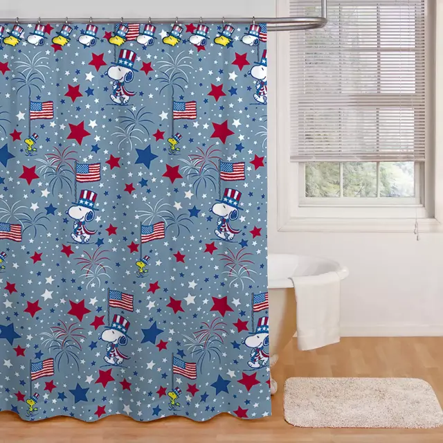 Peanuts™ 72-Inch by 72-Inch Americana Cartoon Shower Curtain