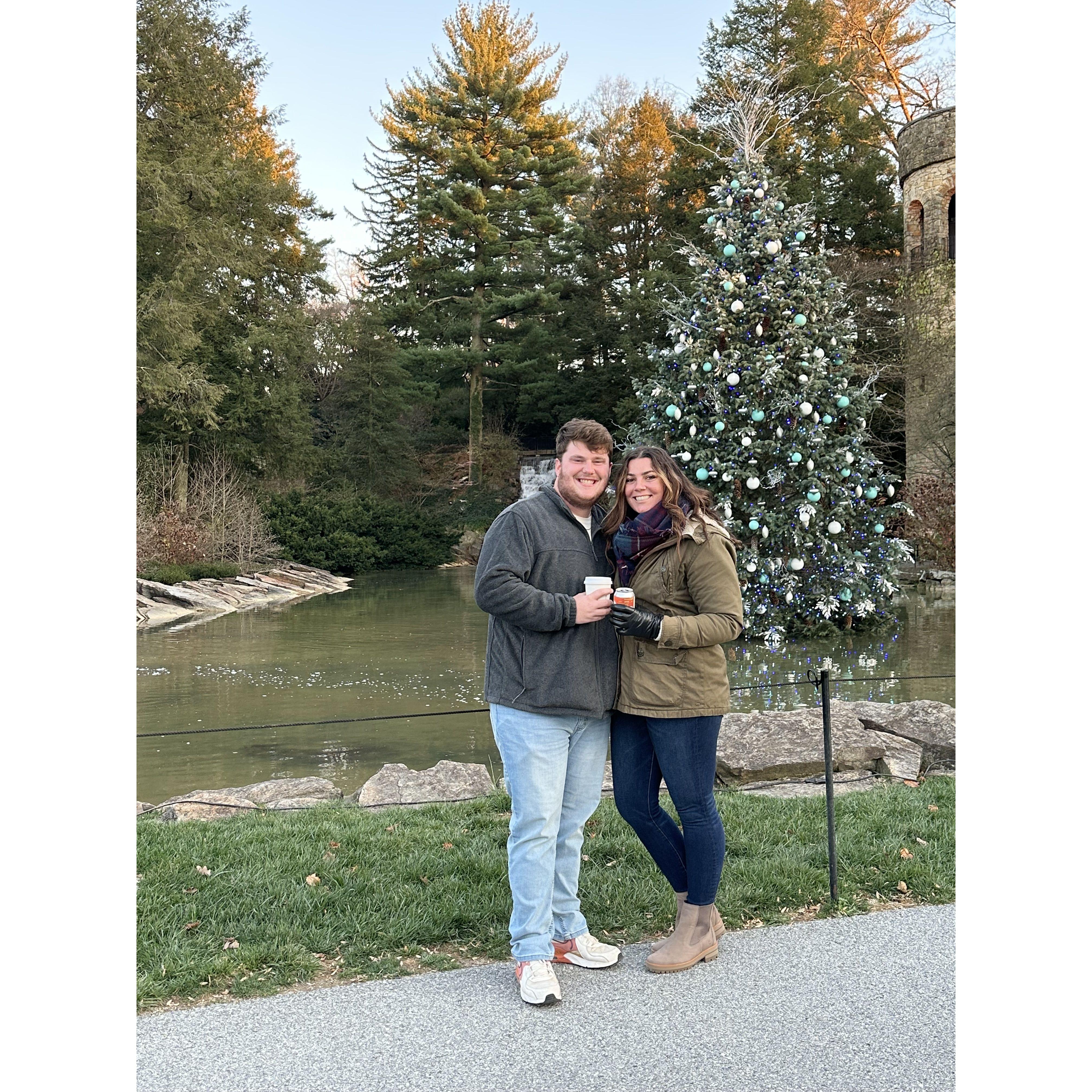 Noah's first trip to Longwood Gardens for their Christmas light display.