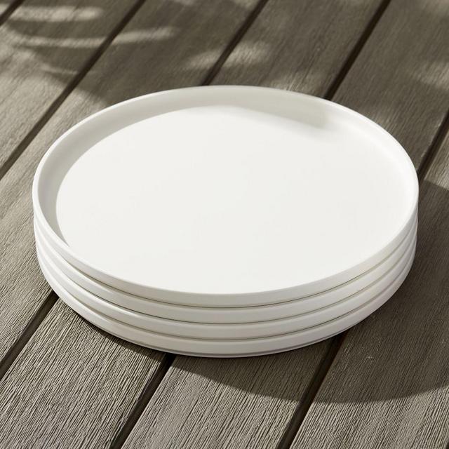 Aaron Probyn Melamine, Dinner Plate, Stone White, Set Of 4