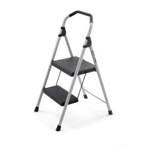 2-Step Lightweight Steel Step Stool Ladder with 225 lb. Load Capacity Type II Duty Rating