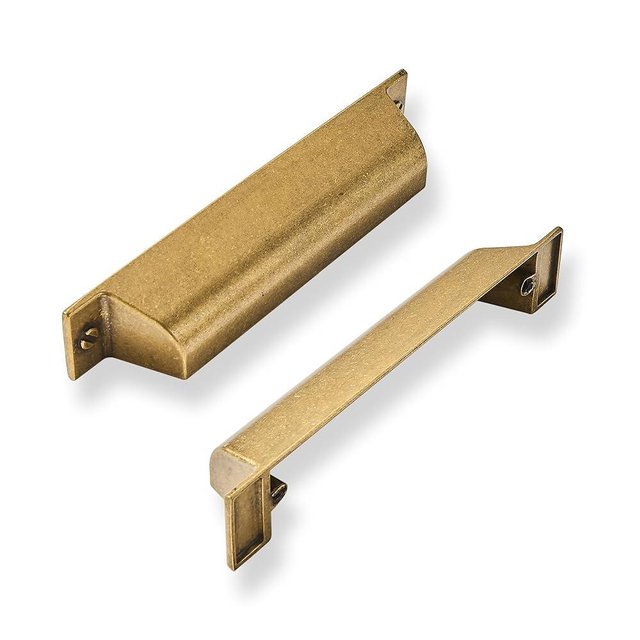 ZAUYX 10 Pack 2-1/2 Inch Center to Center Antique Brass Cabinet Cup Pulls Vintage Drawer Pulls Kitchen Hardware Aged Bronze Channing Cup Pulls Drawer Handles Knobs 2.5 inch Hole Center